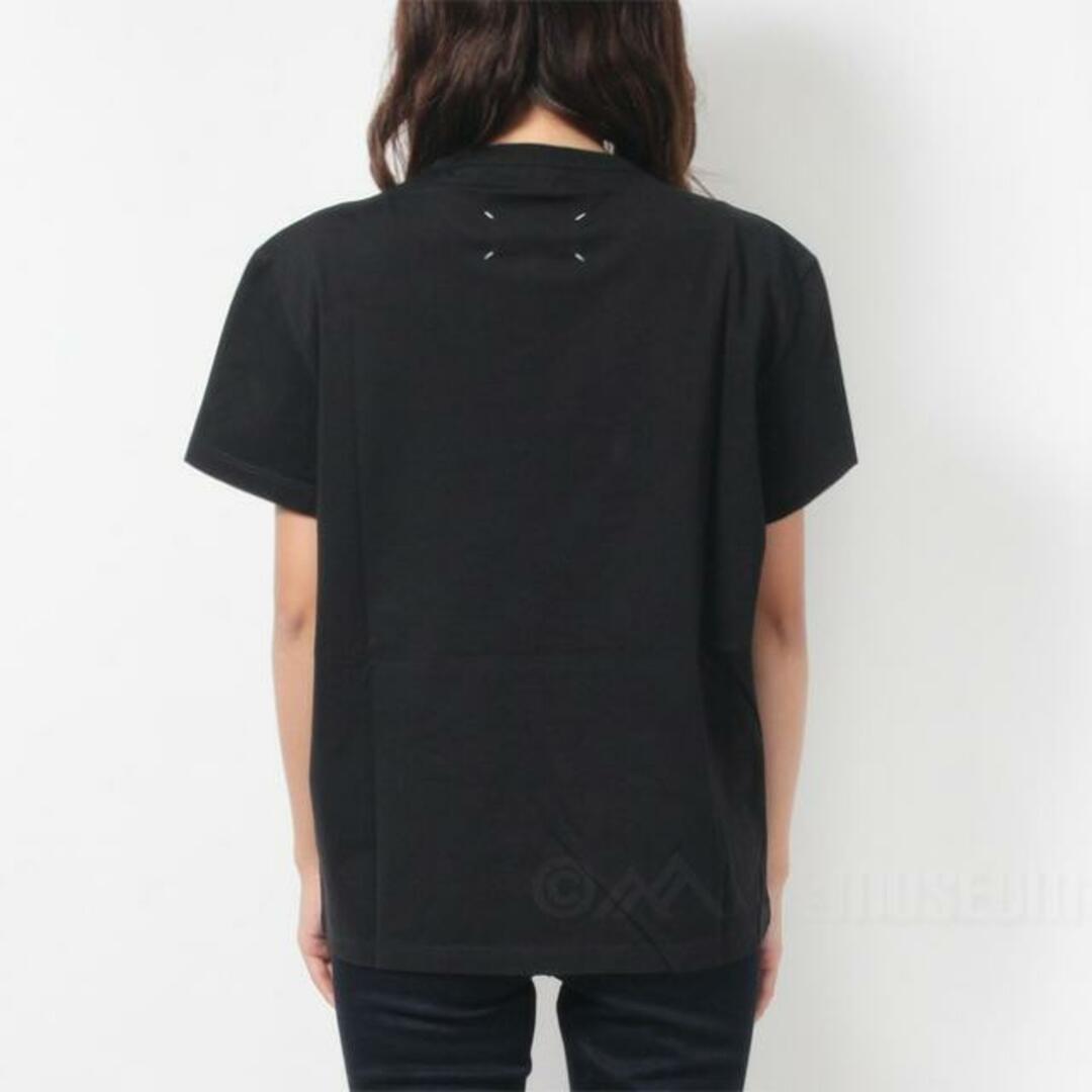 【新品未使用】 Maison Margiela メゾンマルジェラ ディストーテッド ロゴ Tシャツ REVERSED L S30GC0701S22816 【サイズ42/BLACK/WHITE EMBROIDERY】