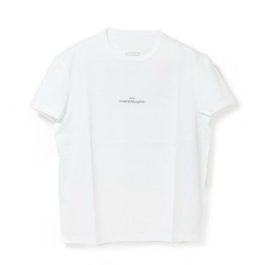 【新品未使用】 Maison Margiela メゾンマルジェラ ディストーテッド ロゴ Tシャツ REVERSED L S30GC0701S22816 【サイズ44/WHITE/BLACK EMBROIDERY】