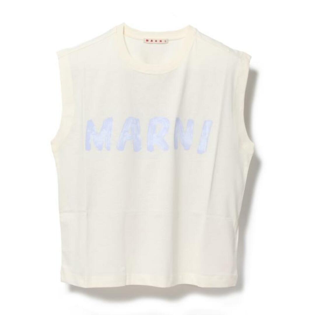 【新品未使用】 MARNI マルニ シャツ ホワイト マルニプリントノースリーブ Tシャツ THJE0306P0 USCS11 【サイズ38/PEARL】