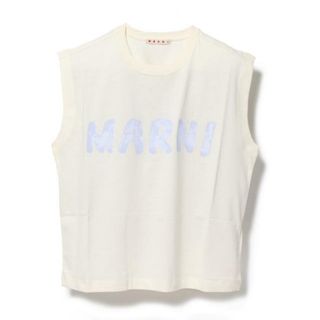 マルニ(Marni)の【新品未使用】 MARNI マルニ シャツ ホワイト マルニプリントノースリーブ Tシャツ THJE0306P0 USCS11 【サイズ40/PEARL】(タンクトップ)