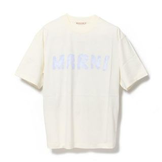 マルニ(Marni)の【新品未使用】 MARNI マルニ Tシャツ ロゴT ホワイト ロゴ入りオーガニックコットン製T THJET49EPH USCS11 【サイズ36/PEARL】(Tシャツ(半袖/袖なし))