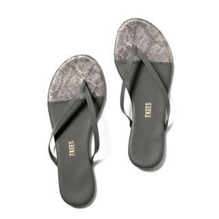 ティキーズ(TKEES)の【新品未使用】 ティキーズ TKEES サンダル ビーチサンダル レザー US9 French Tips Sandal FREN 【US7(約24.0cm)/GREY COBRA】(ビーチサンダル)