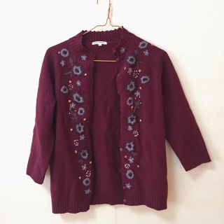 フラワー(flower)の古着風○刺繍○カーディガン(カーディガン)