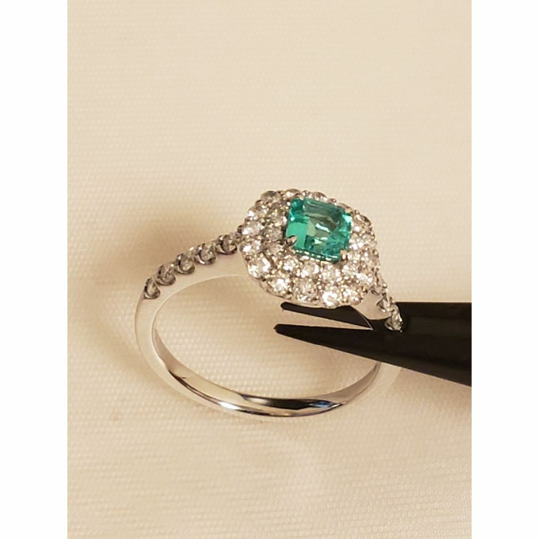 天然エメラルド✨❣ ダイヤモンド プラチナ PT900 リング 取り巻き指輪
