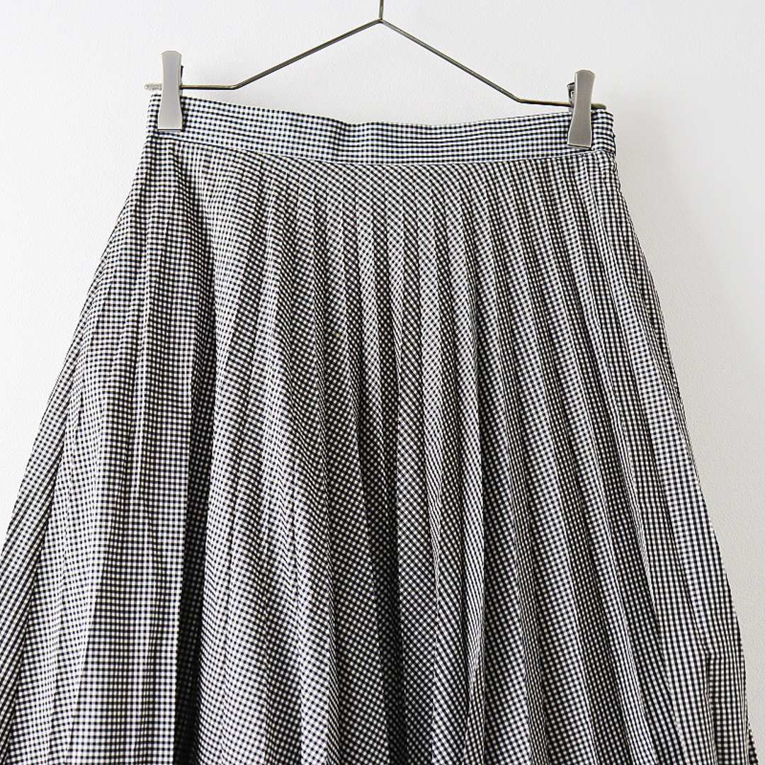 MARGARET HOWELL(マーガレットハウエル)の2020SS MARGARET HOWELL マーガレットハウエル GINGHAM CHECK BLEND ギンガムチェック スカート/2/ブラック ホワイト【2400013445221】 レディースのスカート(ひざ丈スカート)の商品写真