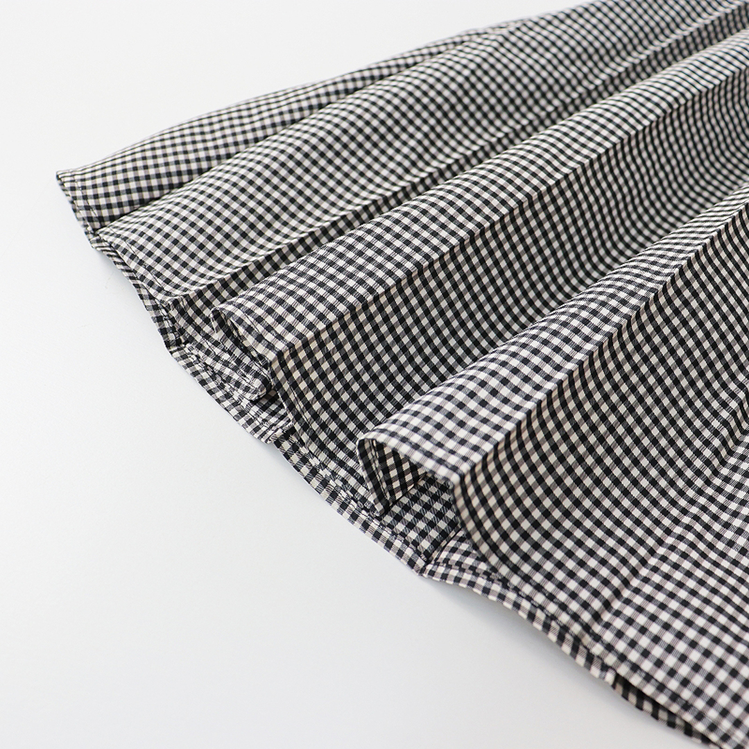 MARGARET HOWELL(マーガレットハウエル)の2020SS MARGARET HOWELL マーガレットハウエル GINGHAM CHECK BLEND ギンガムチェック スカート/2/ブラック ホワイト【2400013445221】 レディースのスカート(ひざ丈スカート)の商品写真