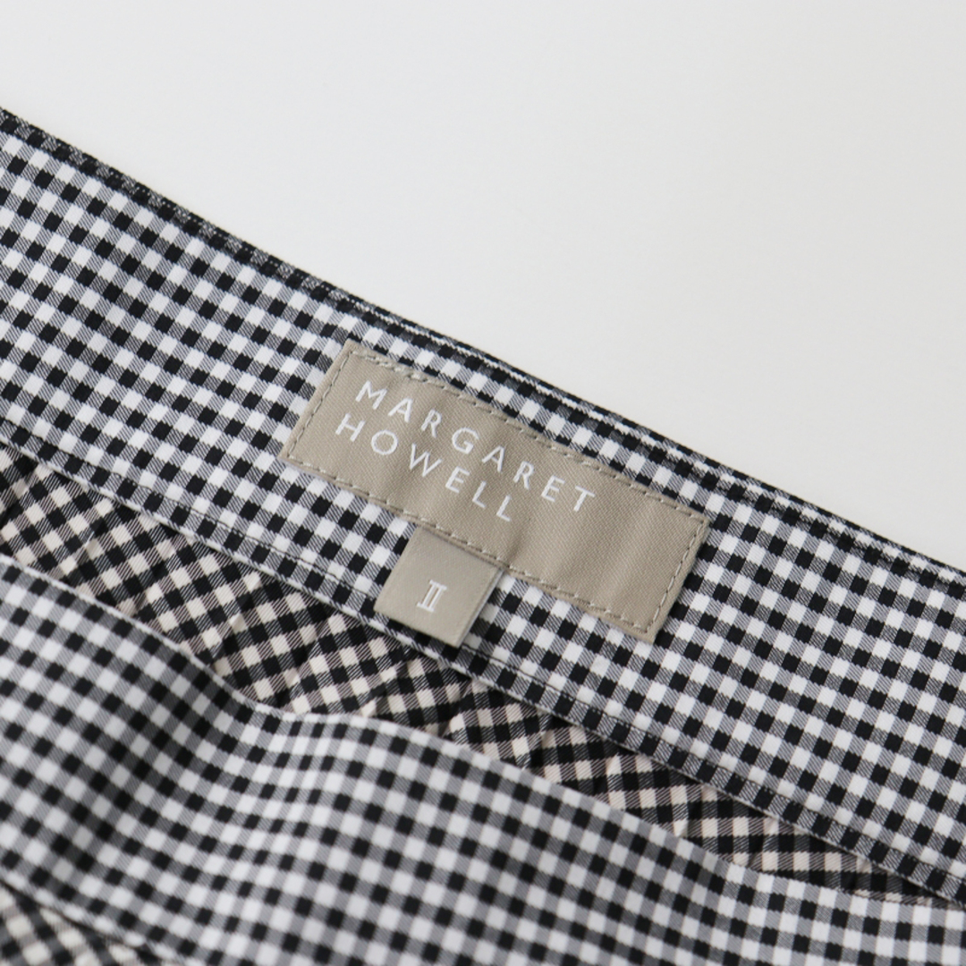 MARGARET HOWELL(マーガレットハウエル)の2020SS MARGARET HOWELL マーガレットハウエル GINGHAM CHECK BLEND ギンガムチェック スカート/2/ブラック ホワイト【2400013445221】 レディースのスカート(ひざ丈スカート)の商品写真