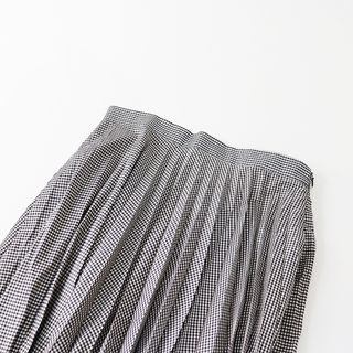 マーガレットハウエル(MARGARET HOWELL)の2020SS MARGARET HOWELL マーガレットハウエル GINGHAM CHECK BLEND ギンガムチェック スカート/2/ブラック ホワイト【2400013445221】(ひざ丈スカート)