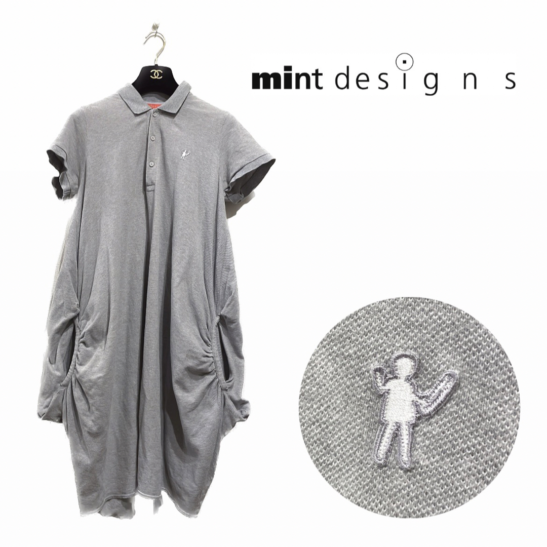 mintdesigns(ミントデザインズ)の【mintdesigns】変形ポケット　ポロシャツワンピース　ミントデザインズ レディースのワンピース(ひざ丈ワンピース)の商品写真