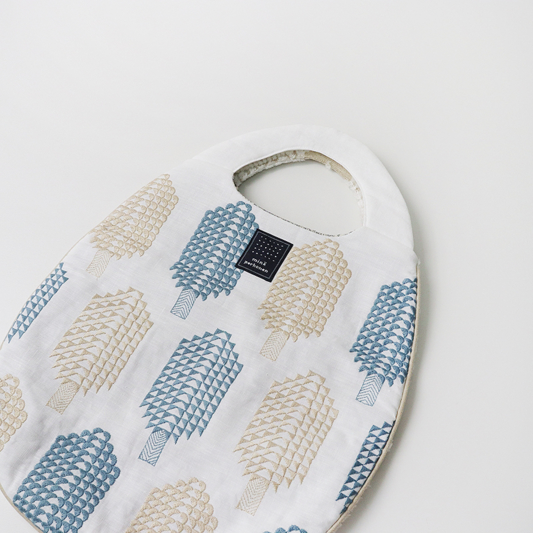 mina perhonen - 美品 mina perhonen ミナペルホネン 受注 forest candy × tahti エッグバッグ/ホワイト ベージュ egg bag【2400013450485】