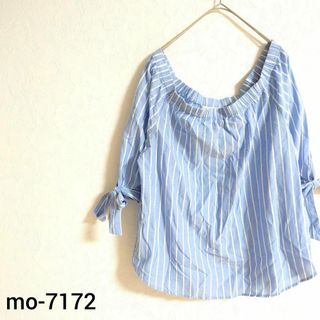 エイチアンドエム(H&M)の【エイチアンドエム】オフショルダートップス ブラウス ストライプ 7172(シャツ/ブラウス(半袖/袖なし))