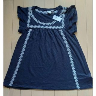 ギャップ(GAP)のGAP　ガールズ　刺繍　チュニック　XXS　140　ネイビー　新品未使用(Tシャツ/カットソー)