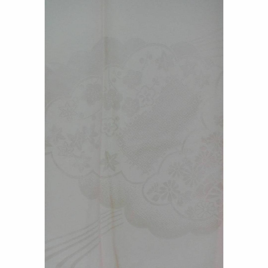 ＢＢお仕立て上がり正絹振袖用長襦袢　ピンク地に花、雲取り地紋 レディースの水着/浴衣(着物)の商品写真