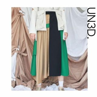 UN3D. - 完売カラー【ブルー】パイピングメッシュスカートの通販|ラクマ