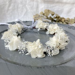 White＊花冠＊ベビー＊キッズ＊37cm(ファッション雑貨)