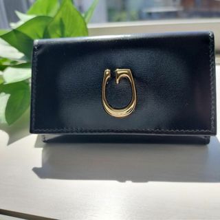 グッチ(Gucci)の【超美品】GUCCI グッチ　6連キーケース　鍵　ボックスカーフ　ブラック(キーホルダー)