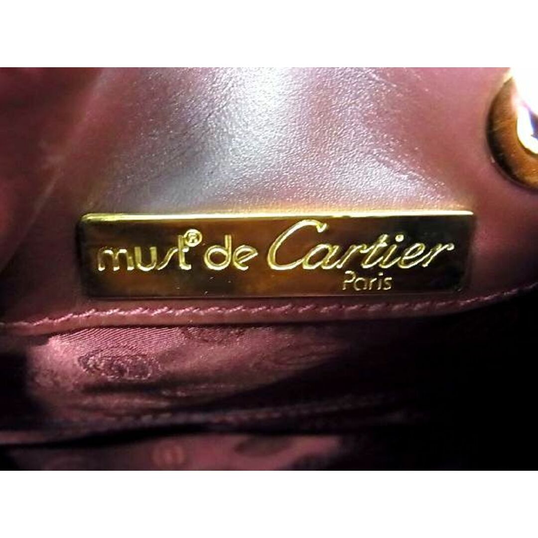 ■新品■未使用■ Cartier カルティエ マストライン レザー 巾着型 ショルダーバッグ 肩掛け レディース ボルドー系 AN9841
