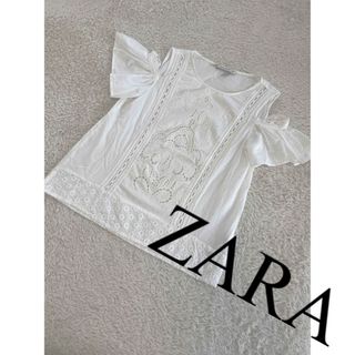 ザラ(ZARA)の美品　ZARA ザラ　トップス　シャツ　ブラウス　カットワーク　人気　完売(シャツ/ブラウス(半袖/袖なし))