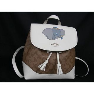 コーチ(COACH)の■新品■未使用■ COACH コーチ 91121 シグネチャー ディズニーコラボ PVC×レザー リュックサック ブラウン系×ホワイト系 AN9866 (その他)