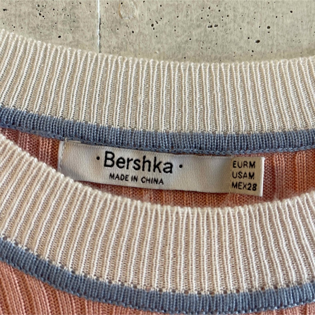 Bershka(ベルシュカ)のBershka ベルシュカ 半袖 サマーセーター M ピンク レディースのトップス(カットソー(半袖/袖なし))の商品写真