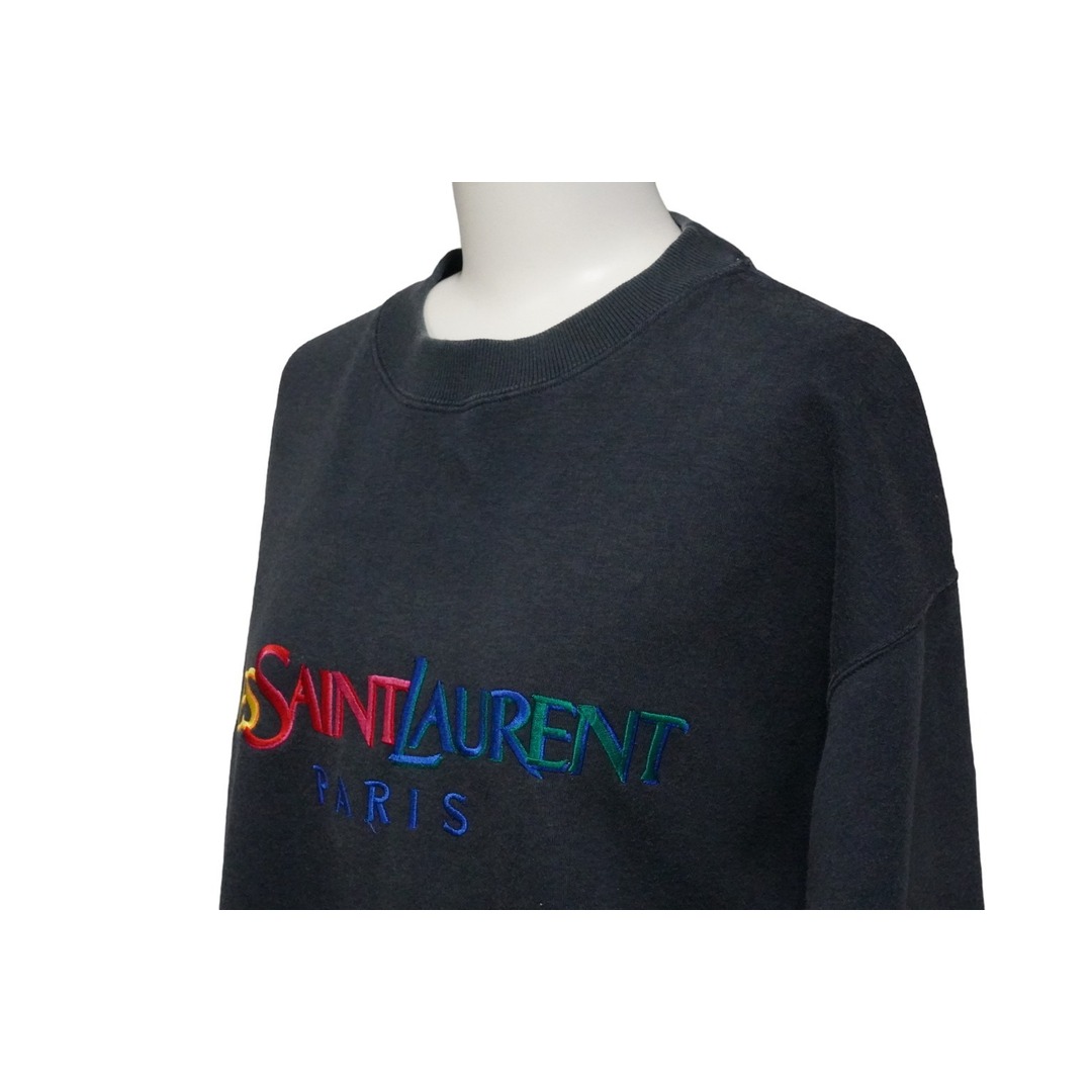 YVES SAINT LAURENT イヴ・サンローラン スウェット トレーナー サイズM コットン ネイビー 美品 中古 52875