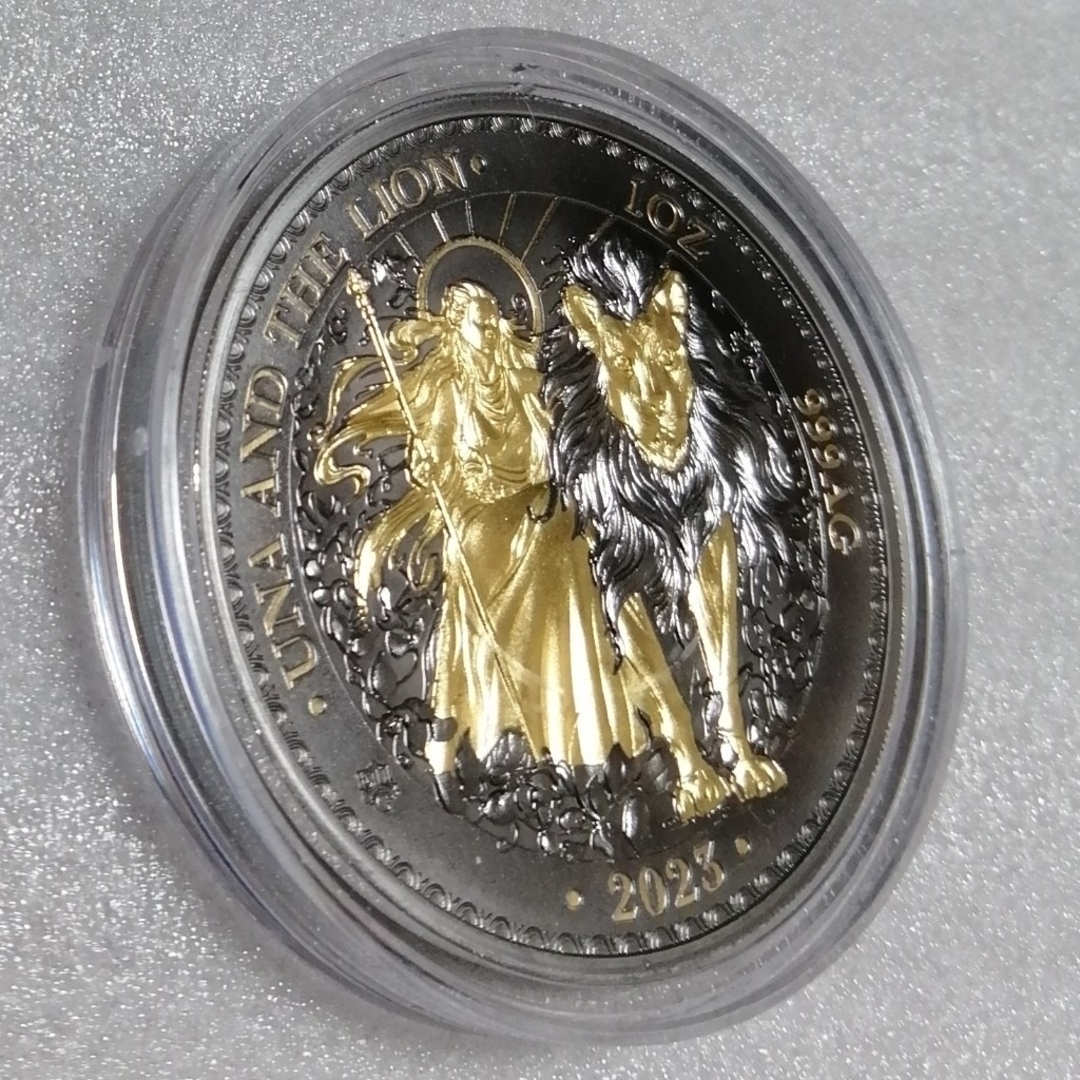 コインの状態はBUセントヘレナ 2023 ウナとライオン 銀貨 ゴールド ブラック エンパイア