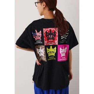 ロデオクラウンズワイドボウル(RODEO CROWNS WIDE BOWL)のロデオ ★WEB限定！CROWN BOX Tシャツ（ブラック）(Tシャツ(半袖/袖なし))