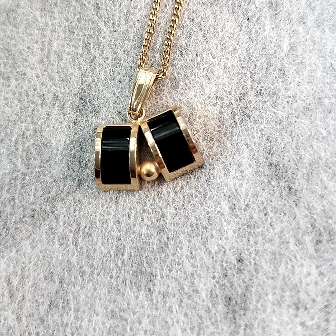 オニキス ステップ カット ネックレス、ブラック オニキス　ONYX