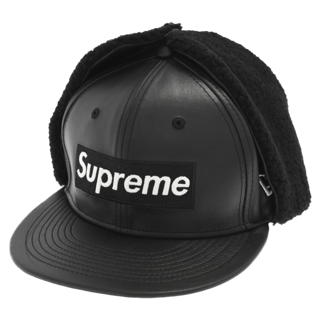 SUPREME シュプリーム 22AW Leather Earflap Box Logo New Era レザー ...