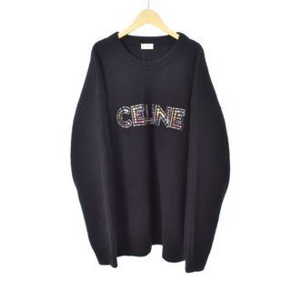 Celine セリーヌ　Colourロゴ　白ニットセーター　男女兼用