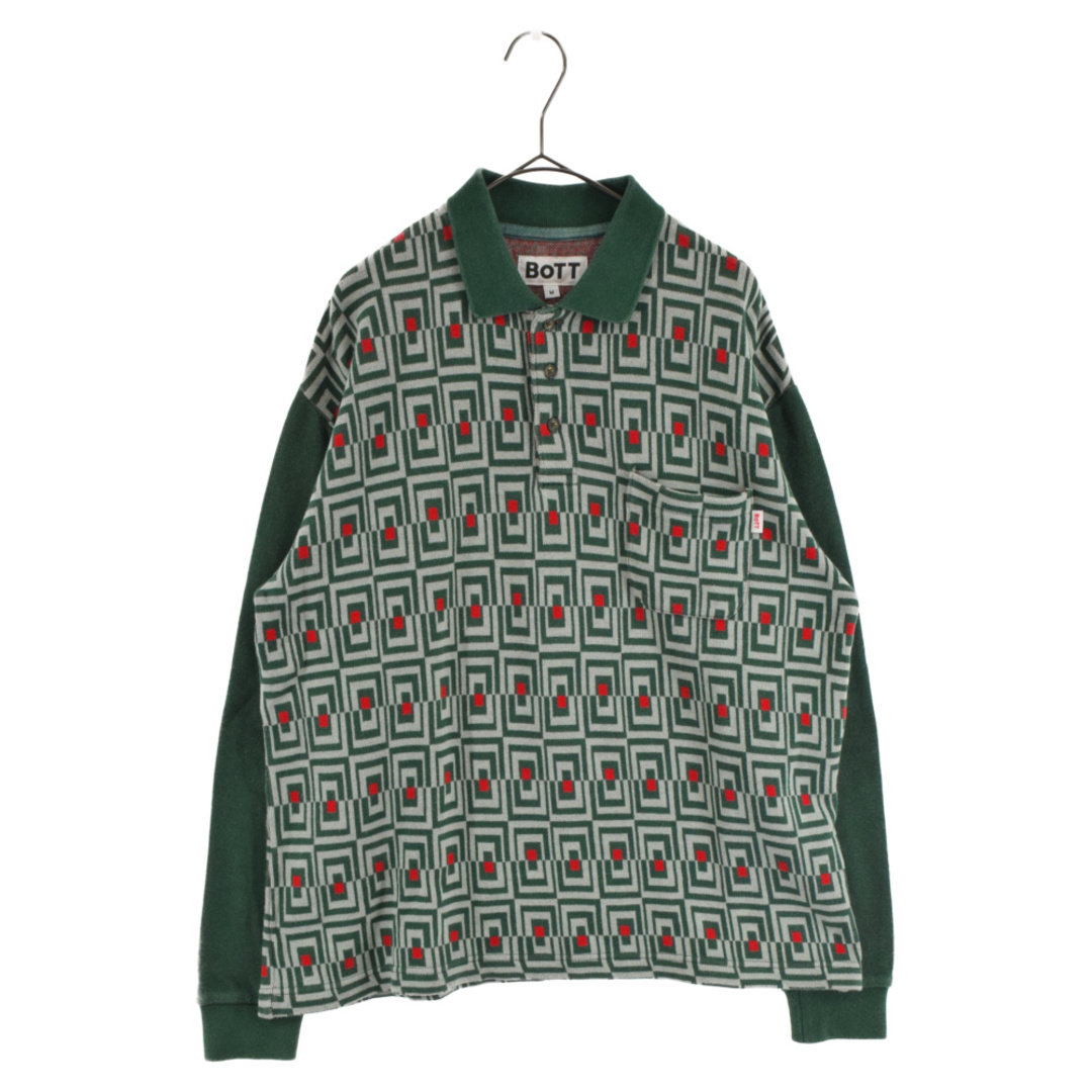 BoTT ボット 21AW Door Jacquard L/S Polo 長袖ポロシャツ グリーン 213BOTT08 | フリマアプリ ラクマ