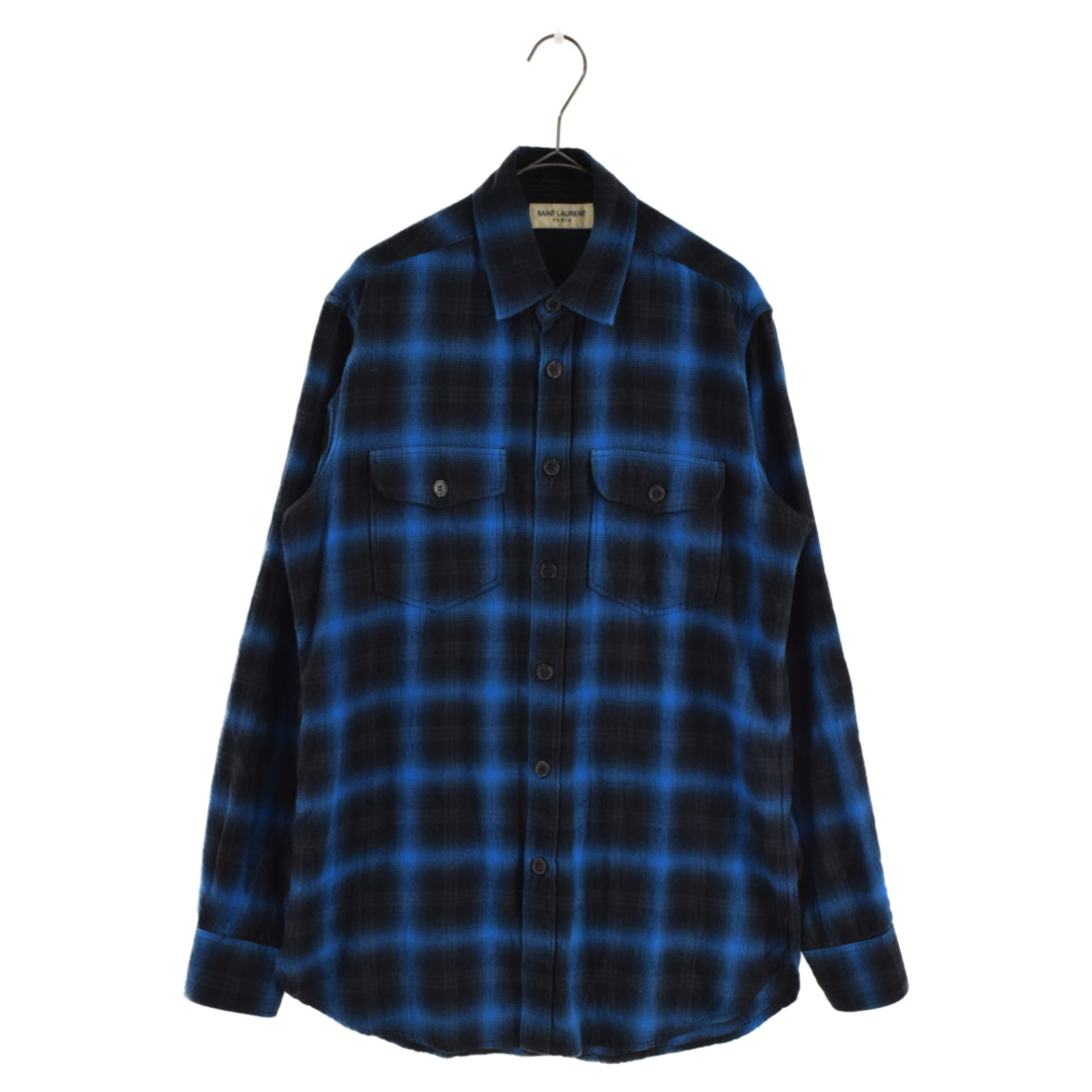 SAINT LAURENT PARIS サンローランパリ 16AW CHECK L/S SHIRT 392945 Y826L オンブレチェック柄 長袖シャツ ブルー