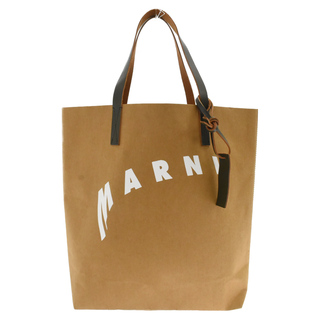マルニ(Marni)のMARNI マルニ 21SS ロゴプリント セルロース ショッピング トート バッグ ブラウン SHMQ0000A8(トートバッグ)