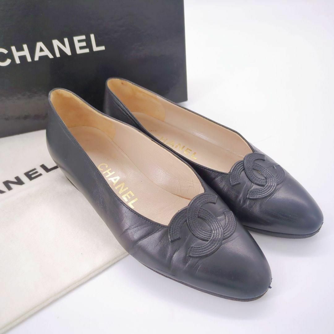 CHANEL シャネル レディース パンプス ヒール ココマーク 靴 23cm