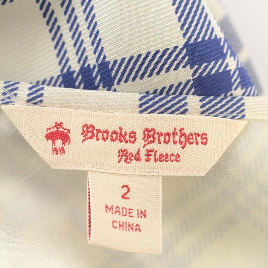 Brooks Brothers(ブルックスブラザース)のブルックスブラザーズ Red Fleece ワンピース 半袖 チェック 2 青 レディースのワンピース(ひざ丈ワンピース)の商品写真