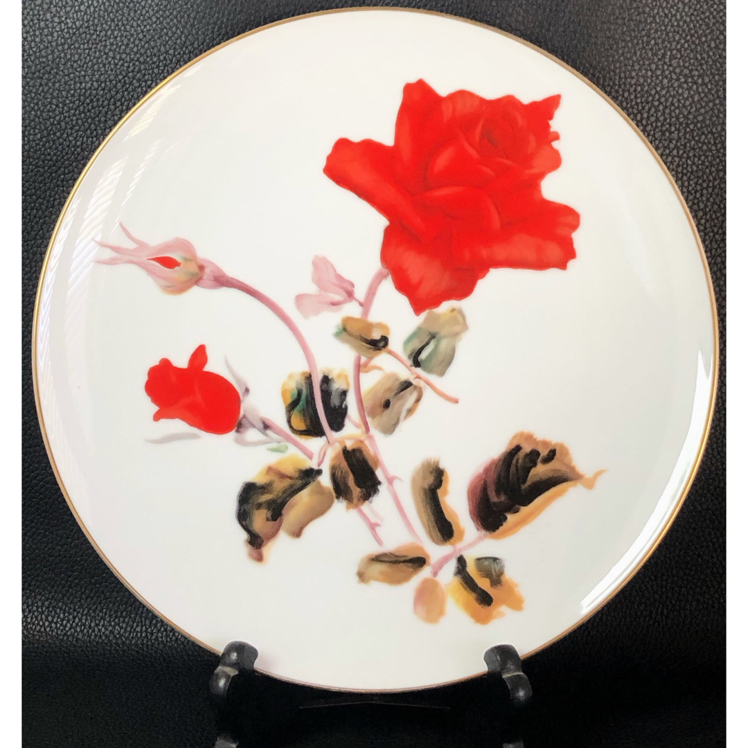 Noritake(ノリタケ)の懐かしい昭和レトロ商品☆オールドノリタケ    赤薔薇  井上武 金彩　飾り絵皿 エンタメ/ホビーのコレクション(その他)の商品写真