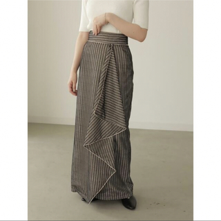 トゥデイフル(TODAYFUL)のlouren stripe lace wrap pencil skirt (ロングスカート)