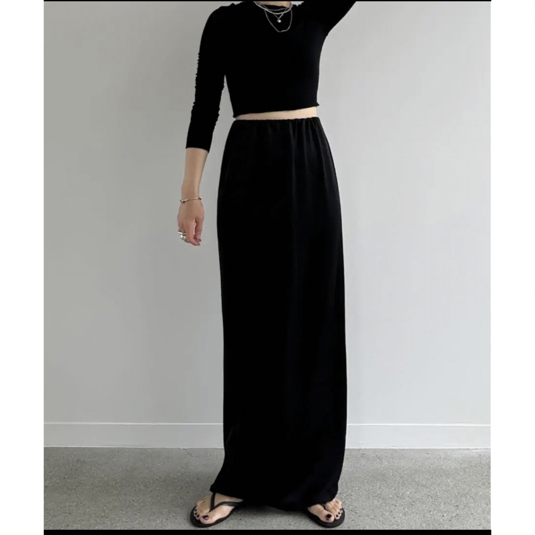 enof  ace long straight skirt black L