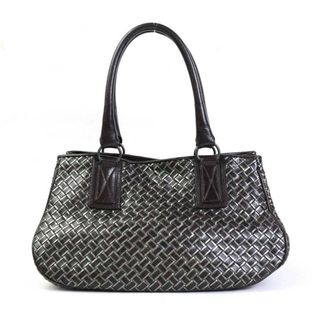 ボッテガヴェネタ(Bottega Veneta)のボッテガヴェネタ BOTTEGAVENETA ハンドバッグ イントレチャート レザー ダークブラウン/グレー レディース 送料無料【中古】 e56325a(ハンドバッグ)