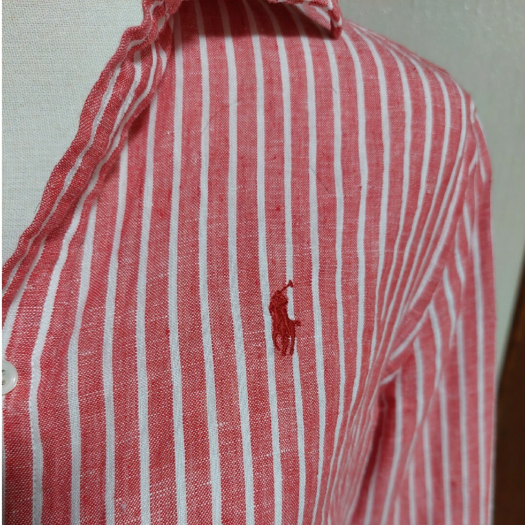 美品　ポロラルフローレン　リネンシャツ　ストライプ　国内正規品　ポニー刺繍 | フリマアプリ ラクマ