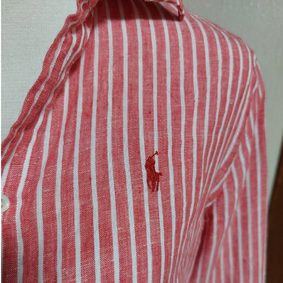 美品 ポロラルフローレン リネンシャツ ストライプ 国内正規品 ポニー刺繍 | フリマアプリ ラクマ