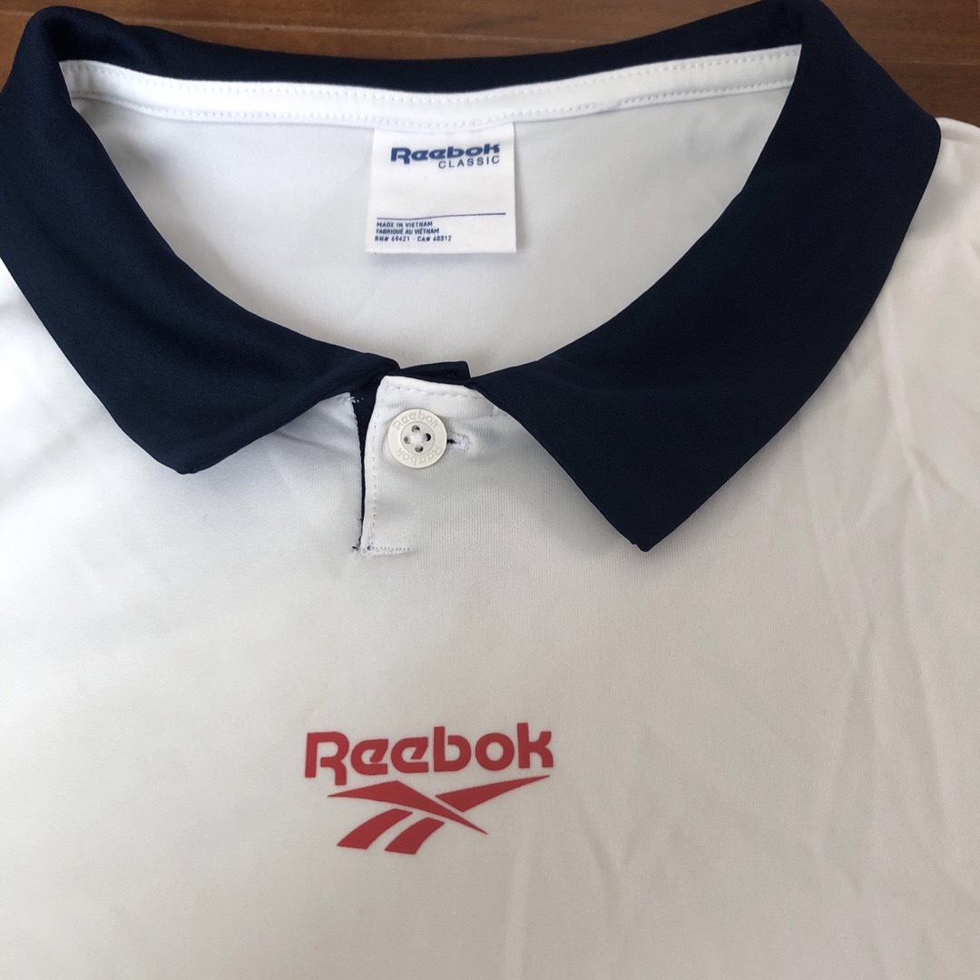 Reebok(リーボック)のリーボック Tシャツ バスケ バスケット 練習着 ホワイト 襟付き テニス レディースのトップス(Tシャツ(半袖/袖なし))の商品写真