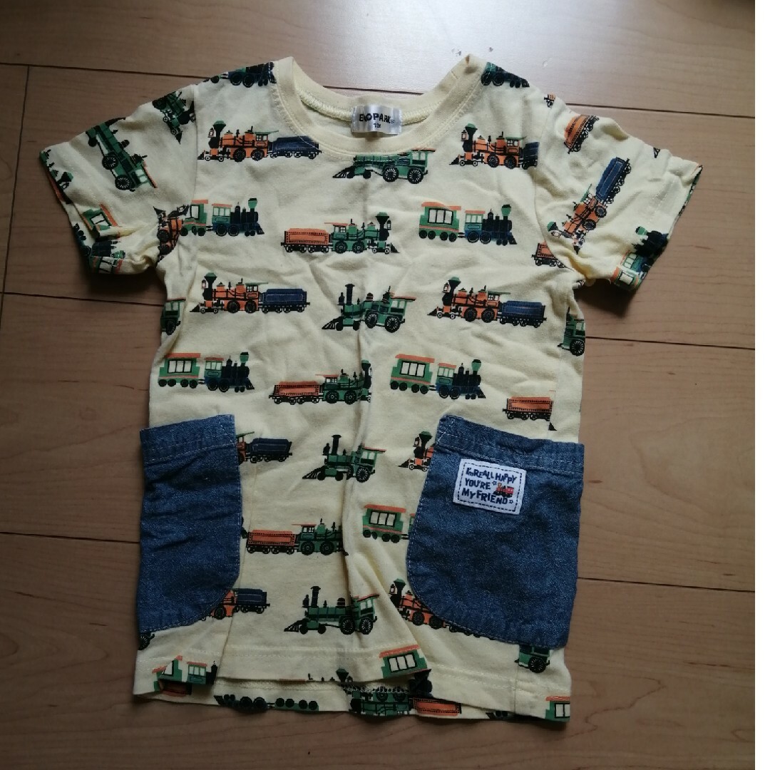 機関車　Tシャツ　100cm キッズ/ベビー/マタニティのキッズ服男の子用(90cm~)(Tシャツ/カットソー)の商品写真