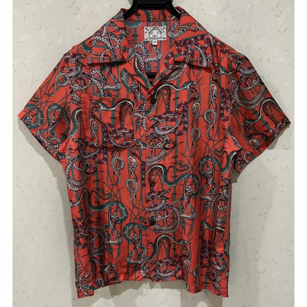 EVISU - ＊EVISU シルク スネーク 総柄 アロハシャツ トップス 34