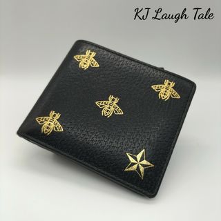 Gucci - 美品☆グッチ ビースター 二つ折り財布 ブラックの通販｜ラクマ