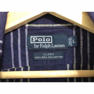 POLO RALPH LAUREN - リネンネイビーチェック90s ポロ ラルフローレン