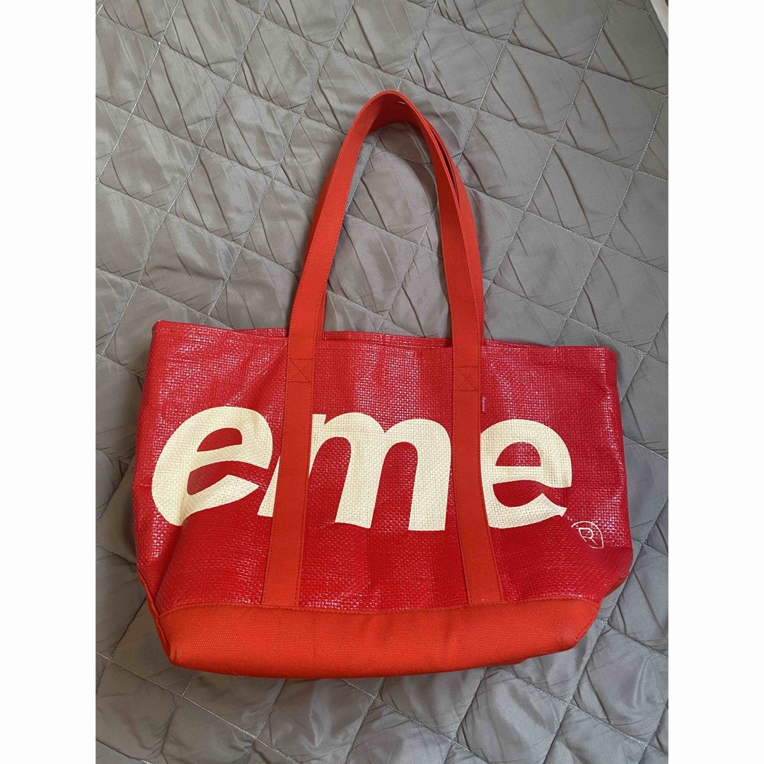 Supreme Raffia Tote 赤 トートバッグ