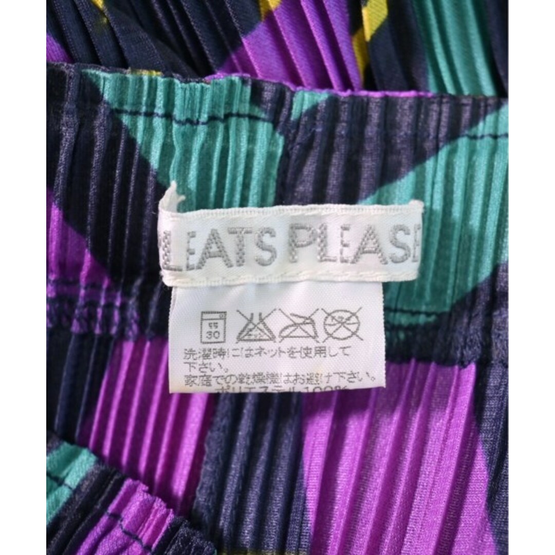 PLEATS PLEASE ひざ丈スカート 2(M位) 黒x紫x緑等(総柄) 【古着】【中古】 レディースのスカート(ひざ丈スカート)の商品写真