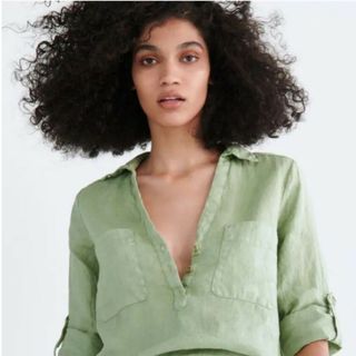 ザラ(ZARA)の試着のみ　ZARA　リネンシャツ(シャツ/ブラウス(長袖/七分))