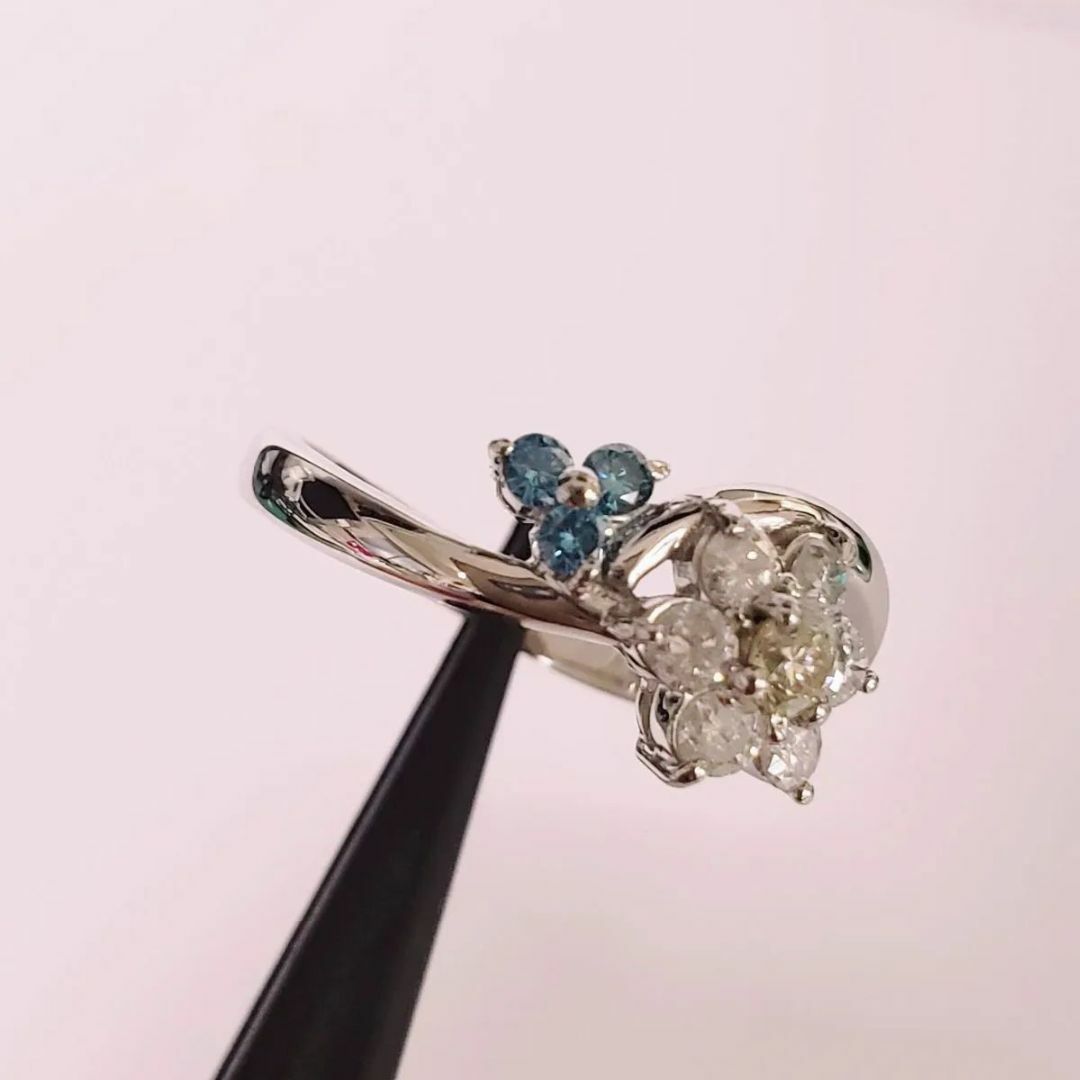 ダイヤ指輪　ブルーダイヤモンド　プラチナ指輪　誕生日プレゼント　ご褒美ジュエリー レディースのアクセサリー(リング(指輪))の商品写真